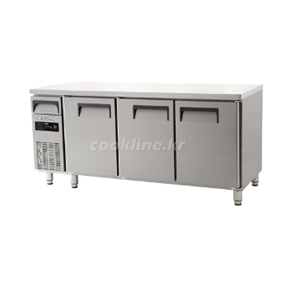 유니크대성 에버젠 냉장테이블1800 3도어 스텐 직냉식 업소용 UDS-18RTDE