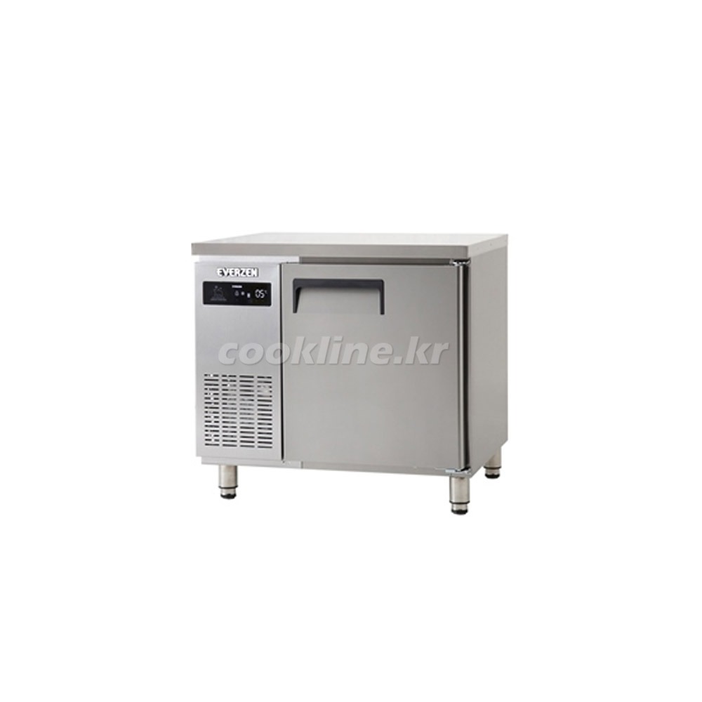 유니크대성 에버젠 냉장테이블900 1도어 스텐 간냉식 업소용 UDS-9TIE