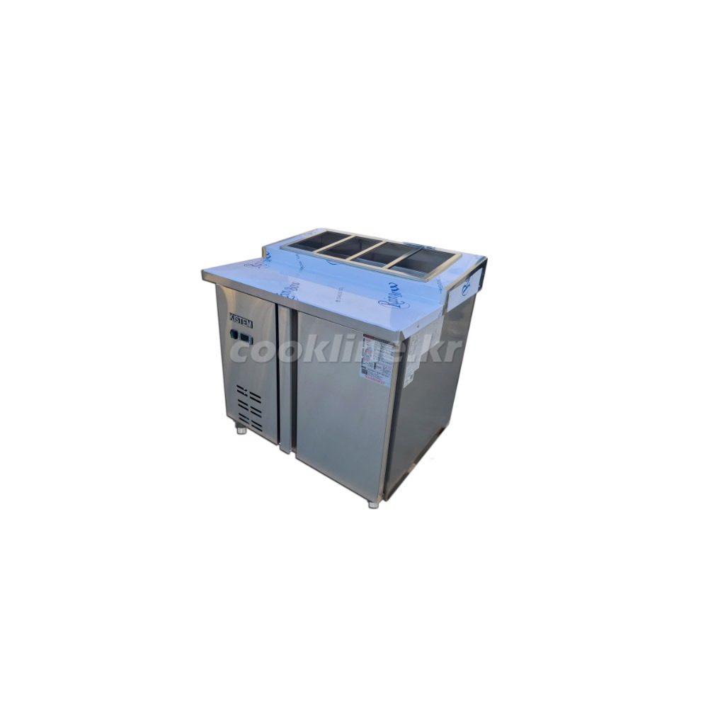 키스템 KIS-PDB09R-5 1/3받드용 토핑냉장고 [좌측기계실]900x750x800 직접냉각방식 디지털 올스텐(내부+외부)[매장앞1층 하차 무료]
